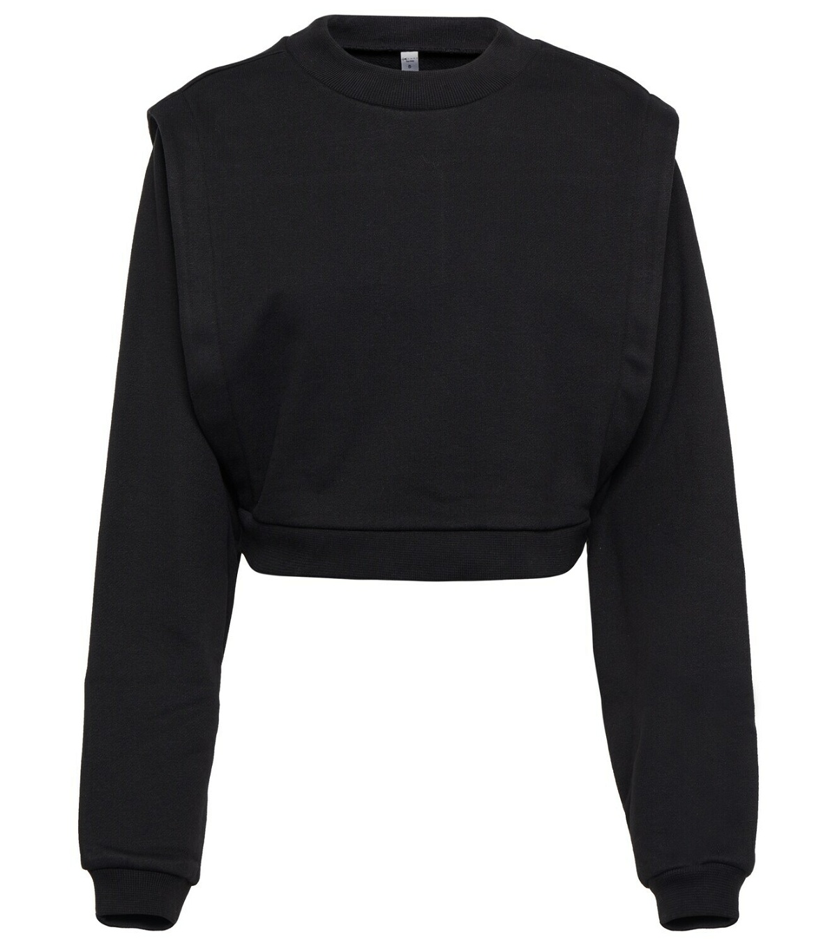 Alo Cropped Fresh Coverup Black Sweatshirt