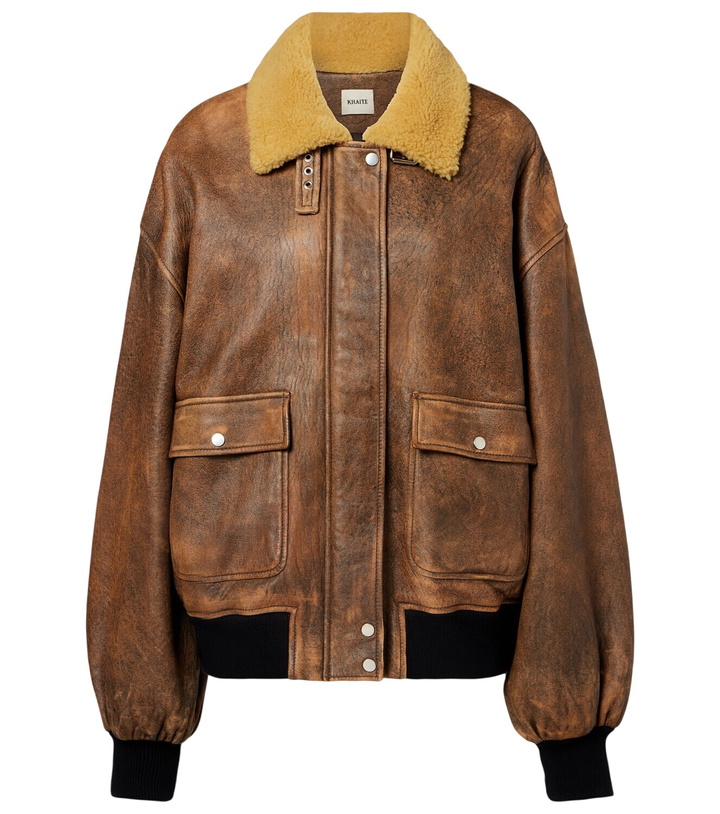 Photo: Khaite Sandor shearling-trimmed leather jacket