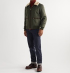 Private White V.C. - Shearling and Suede-Trimmed Wool-Felt Jacket - Brown