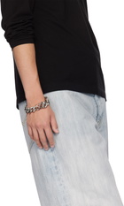 Off-White Silver Enamel Arrow Chain Bracelet