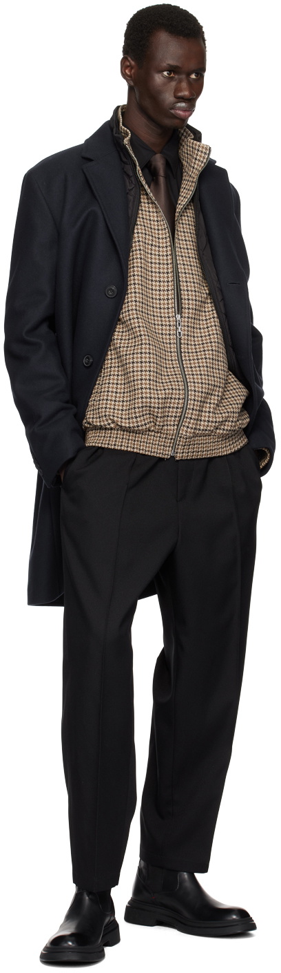 Hugo Navy & Black Layered Coat