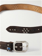 RRL - Rasco Embellished Carved Leather Belt - Brown