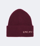 Ruslan Baginskiy Logo ribbed-knit cashmere beanie