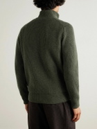 Purdey - Orkney Ribbed-Knit Wool Zip-Up Cardigan - Green