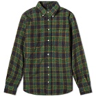 Gitman Vintage Men's Button Down Tweed Check Shirt in Green