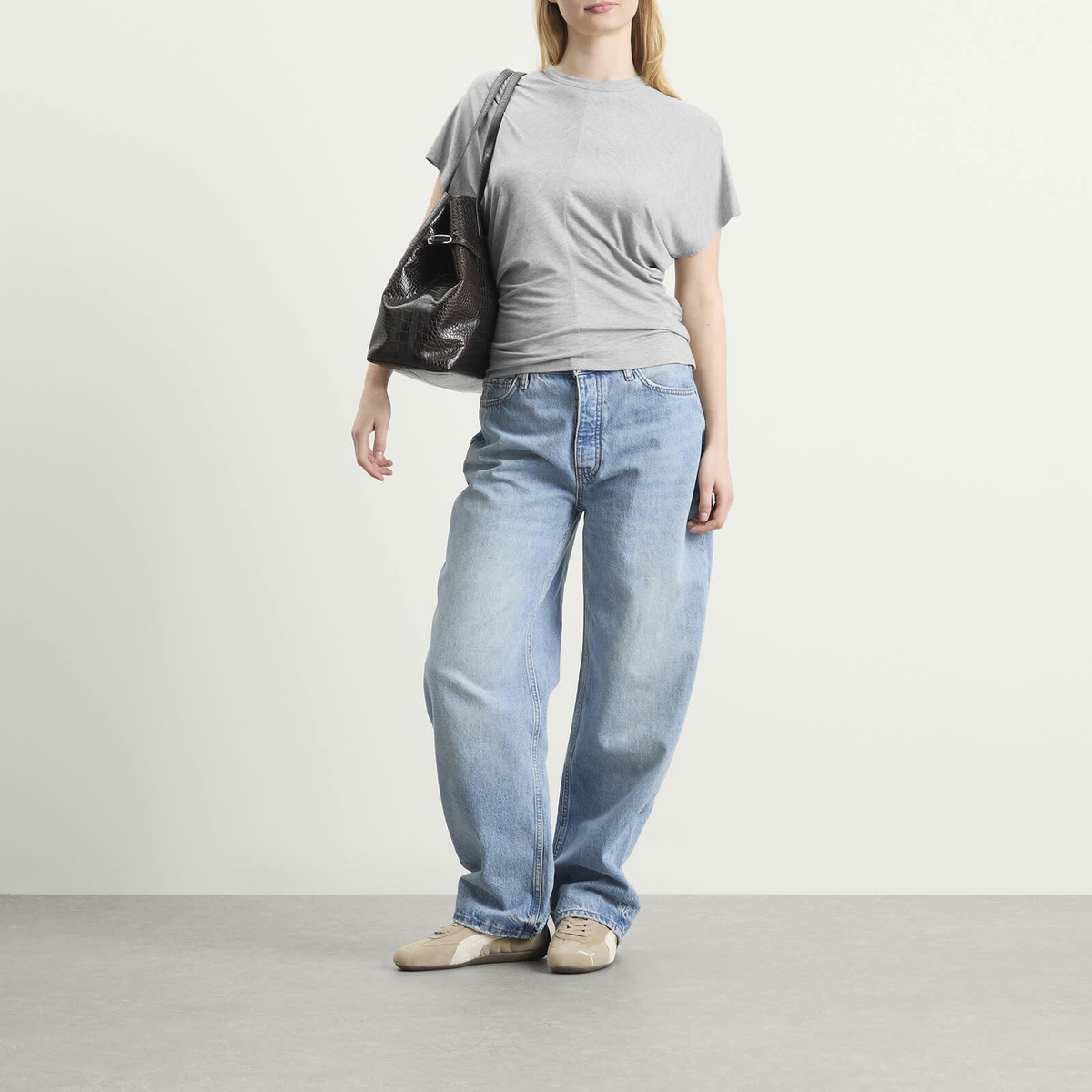 Anine Bing Women's Zadig T-shirt in Grey Melange