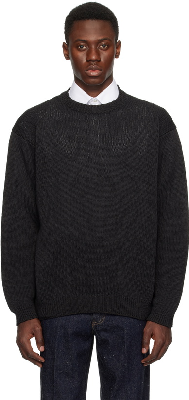 Photo: KAPTAIN SUNSHINE Black Cotton Washi Hand Frame Sweater