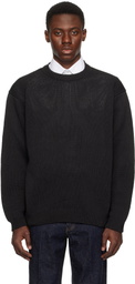 KAPTAIN SUNSHINE Black Cotton Washi Hand Frame Sweater