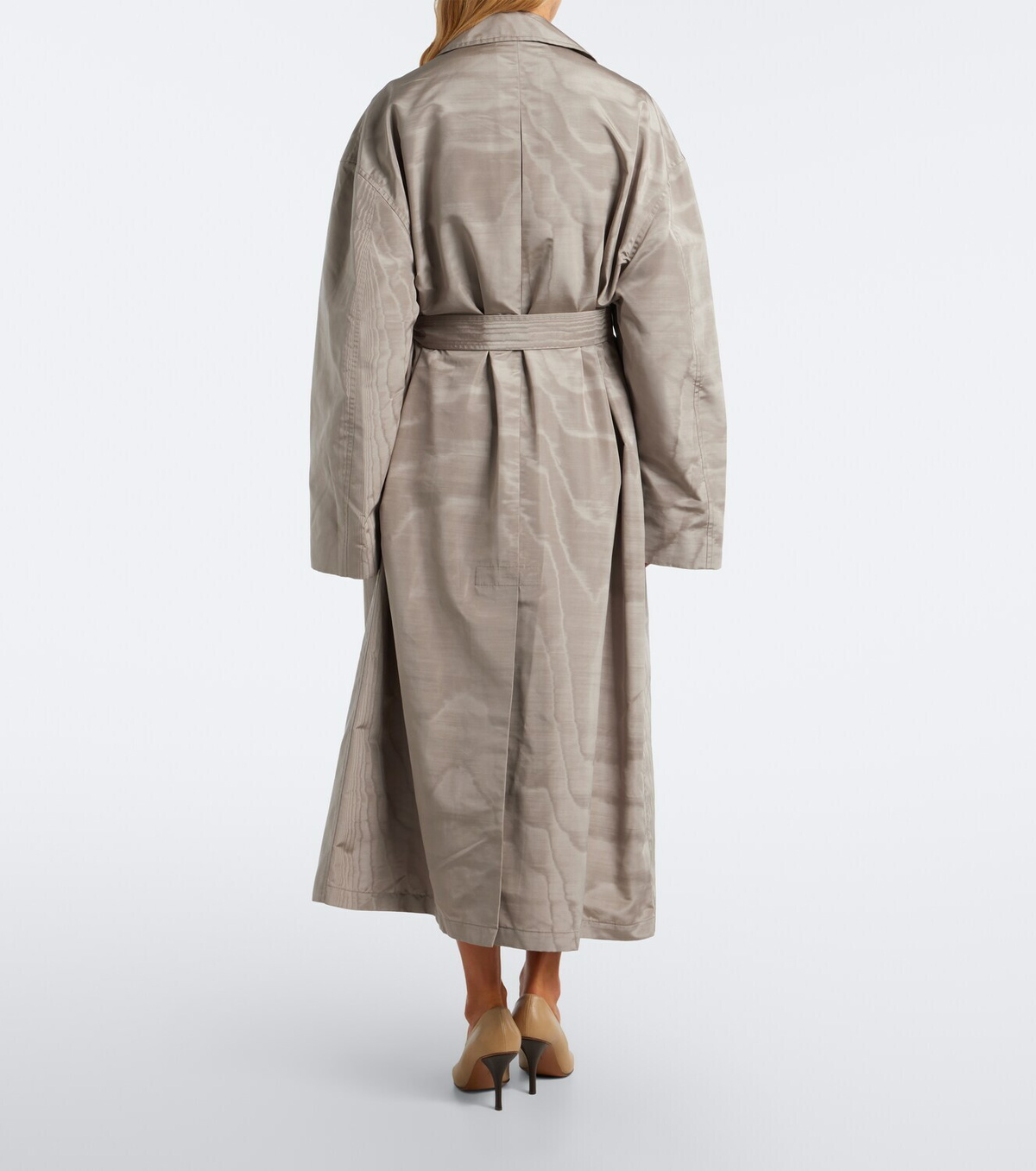 The Row Archa silk moiré faille trench coat