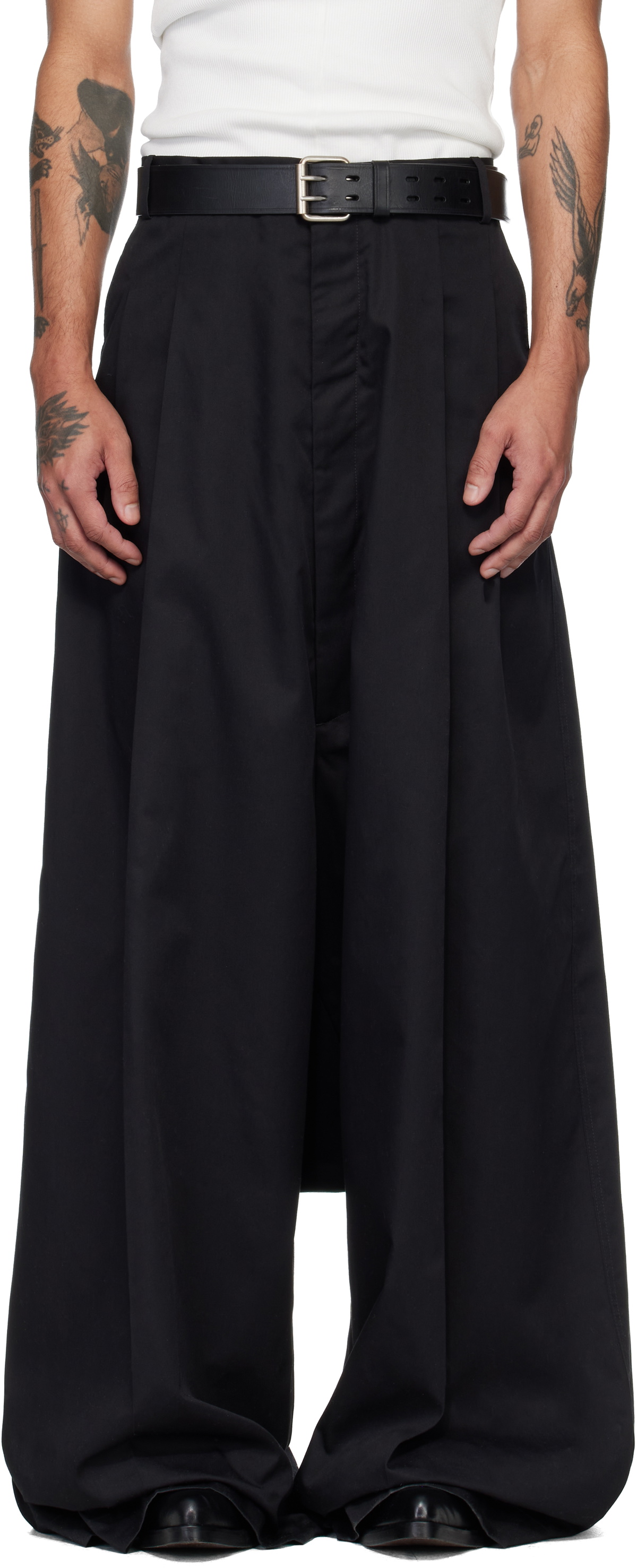 LU'U DAN Black Lowline Trousers