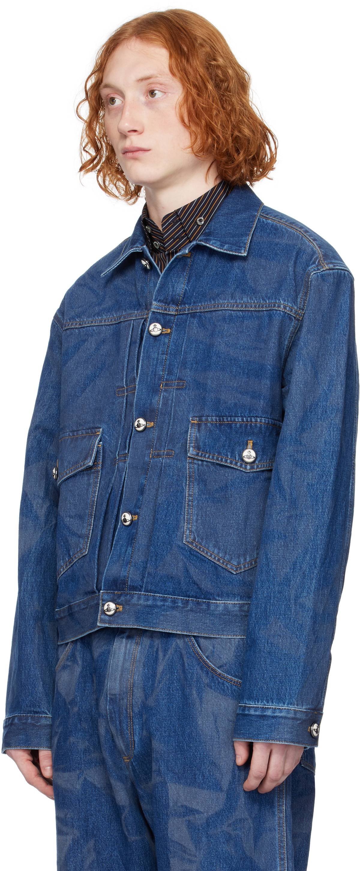 ダウンジャケット・コート VIVIENNE WESTWOOD WOMEN Marlene Denim Jacket Indigo Blue VIVIENNE WESTWOOD WOMEN Marlene Denim Jacket Indigo Blue