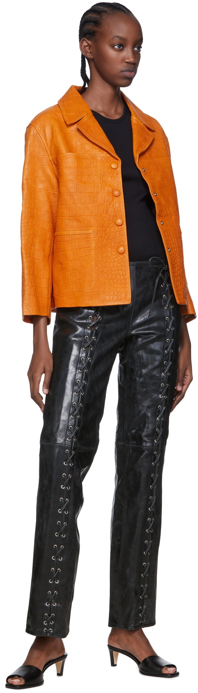 Saks Potts Sarah crocodile-effect Leather Jacket - Farfetch