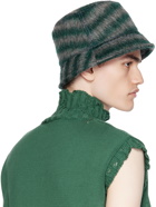 Marni Green & Gray Striped Bucket Hat