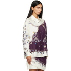 Versace Purple & White Printed Silk Twill Shirt