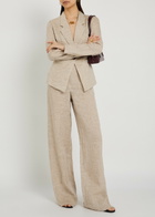 Emporio Armani Wide-leg Linen-blend Trousers Beige