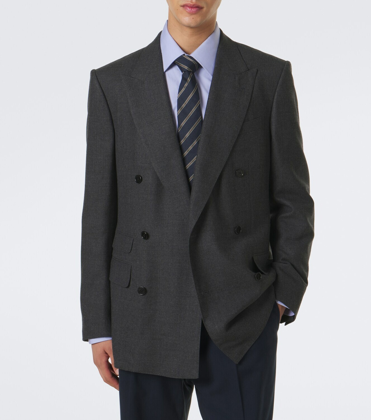 Dunhill Double-breasted wool and cashmere blazer