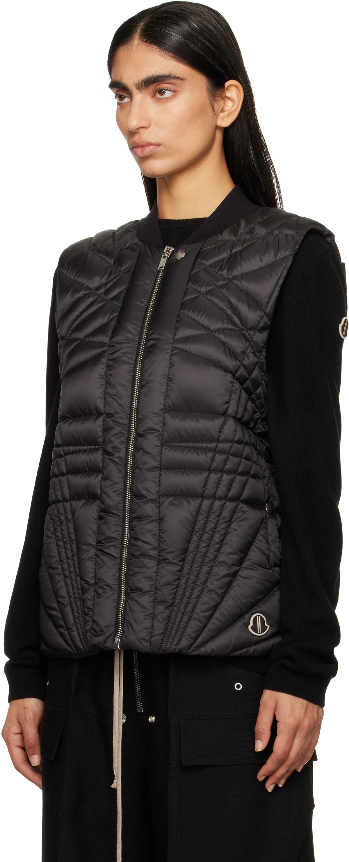 パリ直営店【MONCLER】Rick Owens Megapenta Flightダウンベスト Rick Owens Moncler + Rick Owens Black Megapenta Flight Down