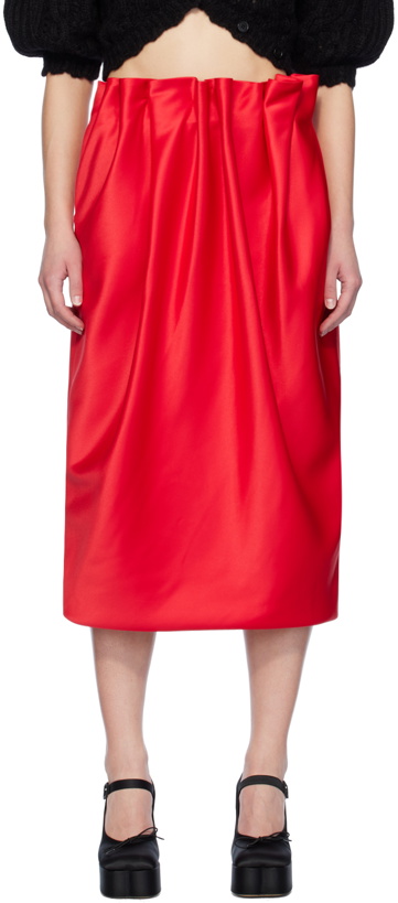Photo: Simone Rocha Red Pleated Midi Skirt