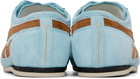 TOM FORD Blue Perforated Suede Brook Sneakers