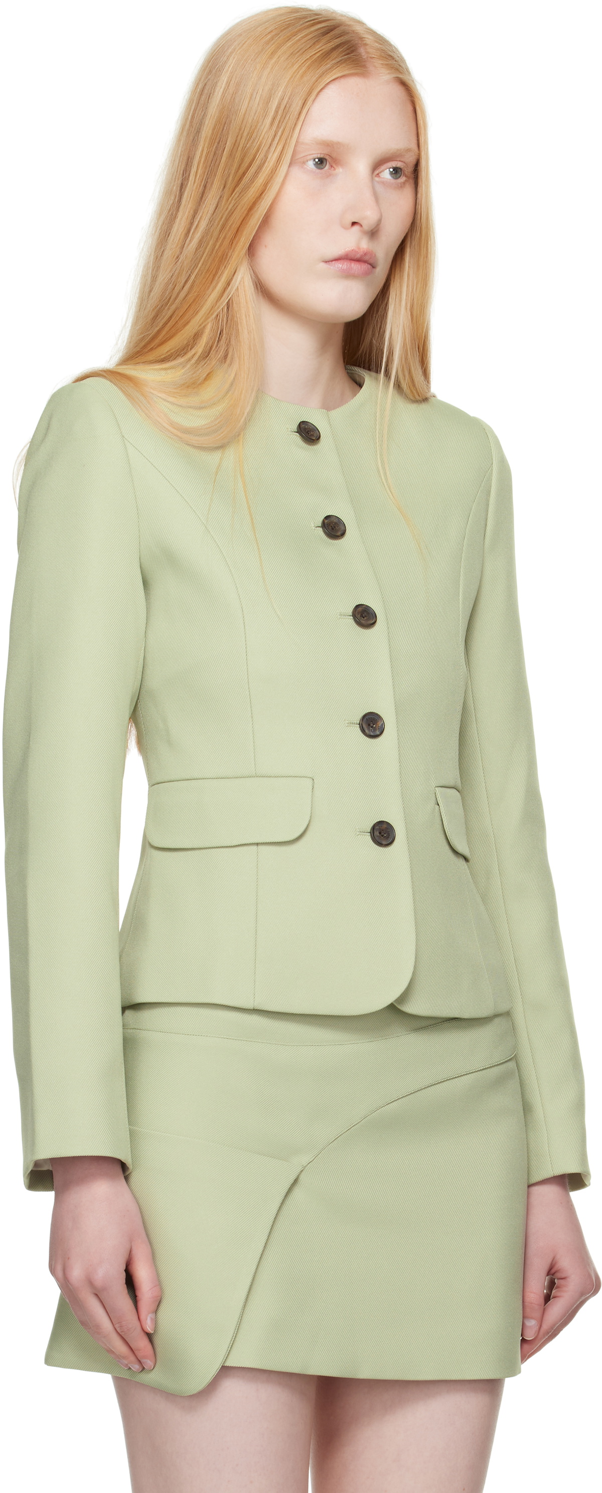 Sandy Liang Green Agnes Blazer