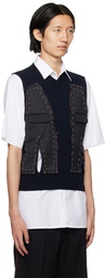 Maison Margiela Navy Cutout Vest