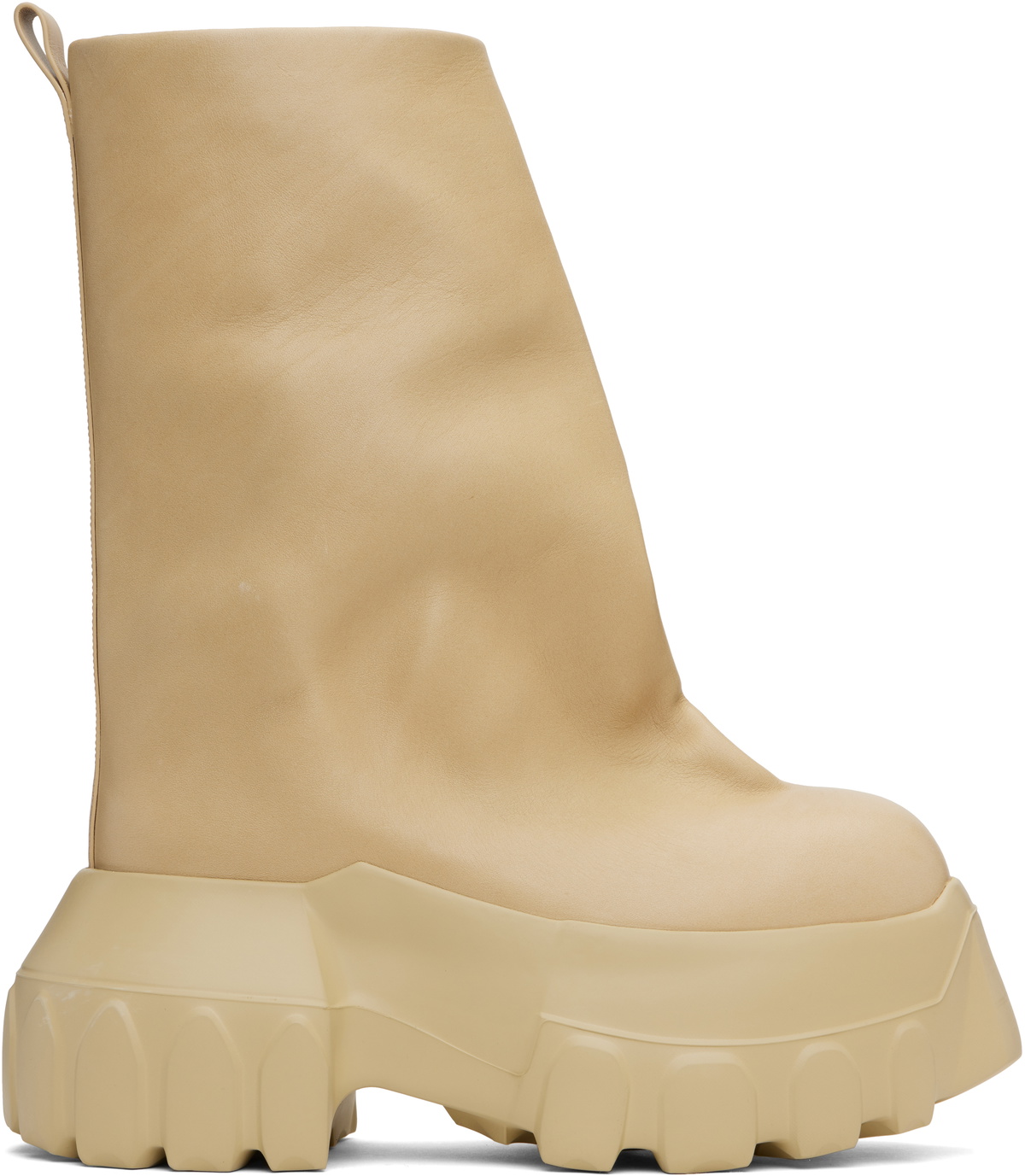 【RICK OWENS】オフホワイトHollywood Beatle MegaTractorブーツ Rick Owens Hollywood Beatle Bogun Chelsea Boots in White for