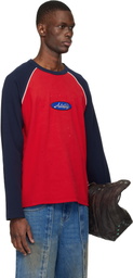 Andersson Bell Red & Navy Logo Wappen Raglan LS T-shirt
