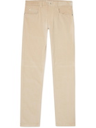 LORO PIANA - Slim-Fit Stretch-Cotton Corduroy Trousers - Neutrals