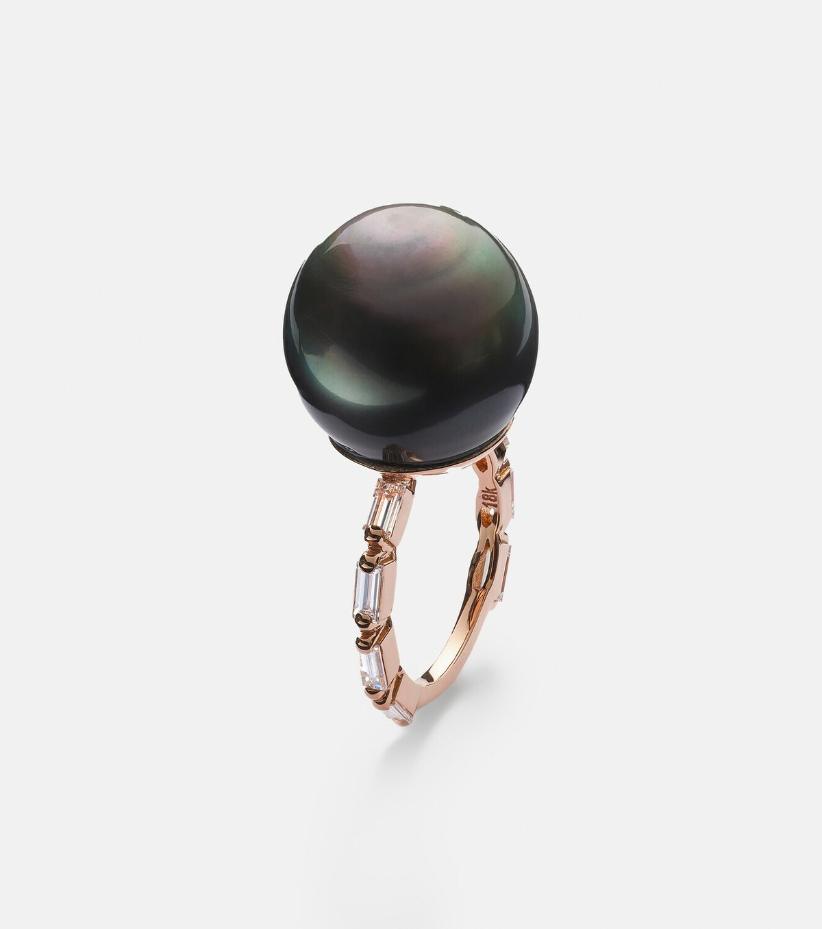 Suzanne Kalan 18kt rose gold ring with pearl and diamonds