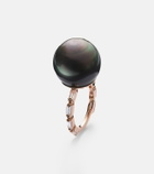 Suzanne Kalan 18kt rose gold ring with pearl and diamonds