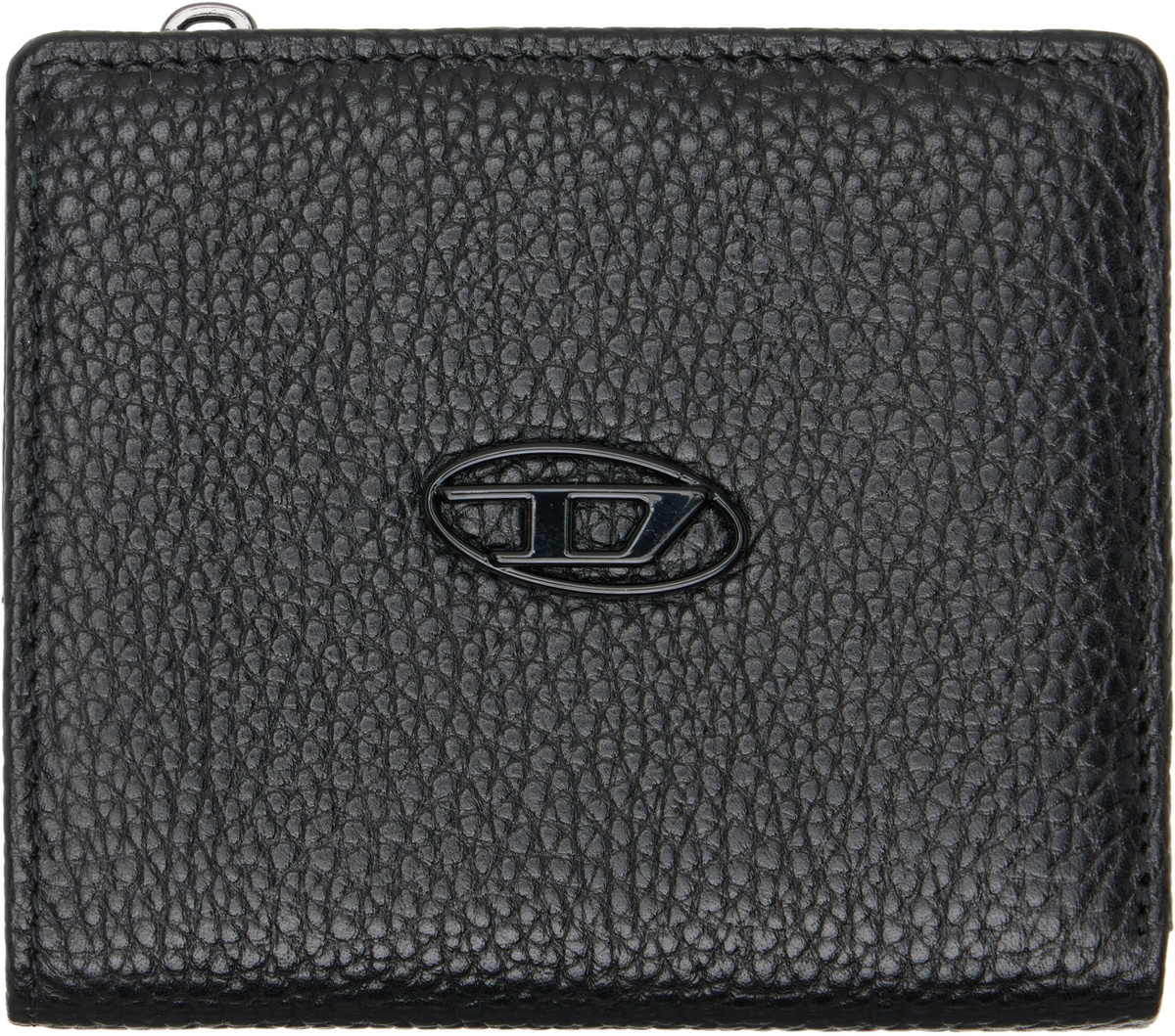 Diesel Black Bi-Fold Zip Wallet