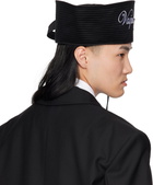 VAQUERA Black Embroidered Sailor Hat