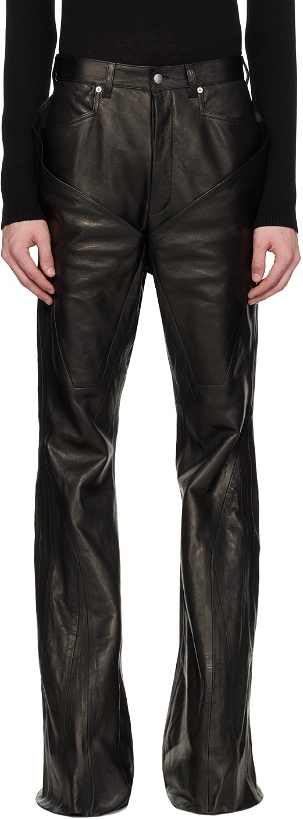 Photo: Rick Owens Black Slivered Leather Pants