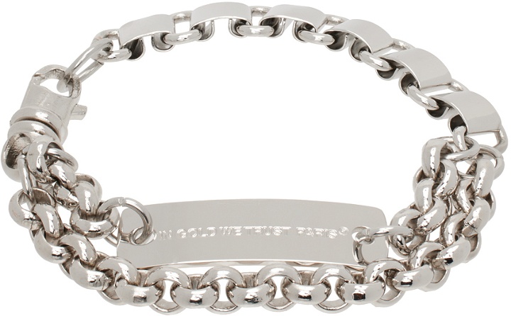 Photo: IN GOLD WE TRUST PARIS SSENSE Exclusive Silver Multi Chains Bracelet