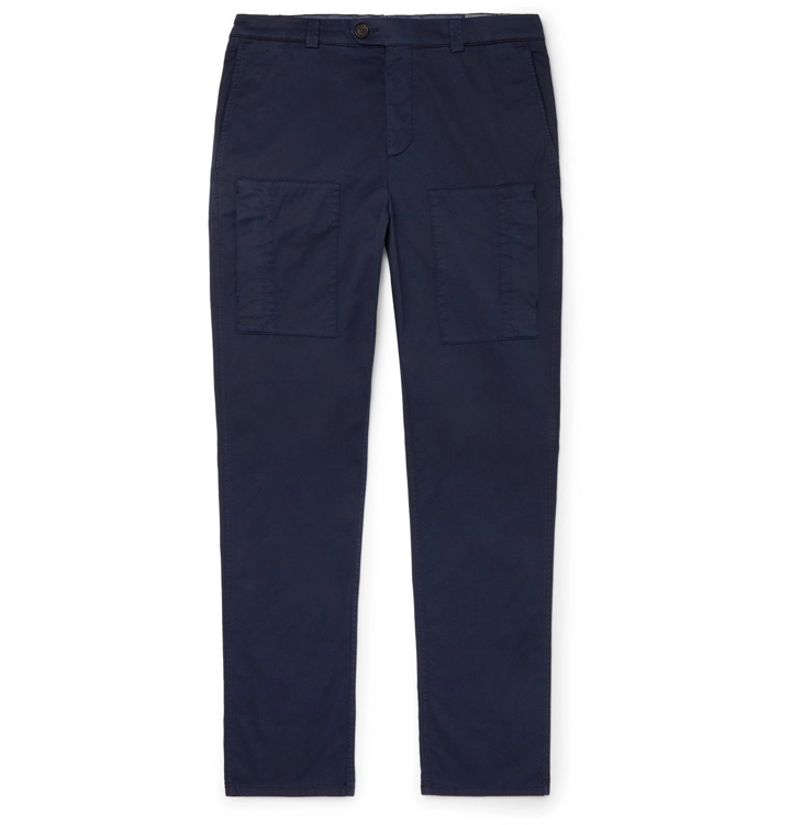 Photo: Brunello Cucinelli - Stretch-Cotton Twill Cargo Trousers - Blue