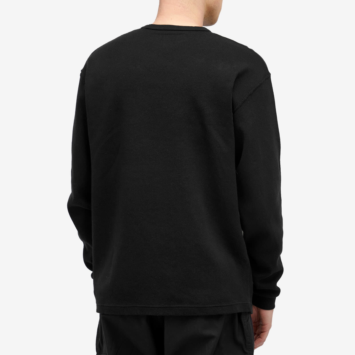 トップス NEIGHBORHOOD HONEYCOMB FABRIC CREWNECK Neighborhood Men's Honeycomb Lightweight Sweatshirt in Black