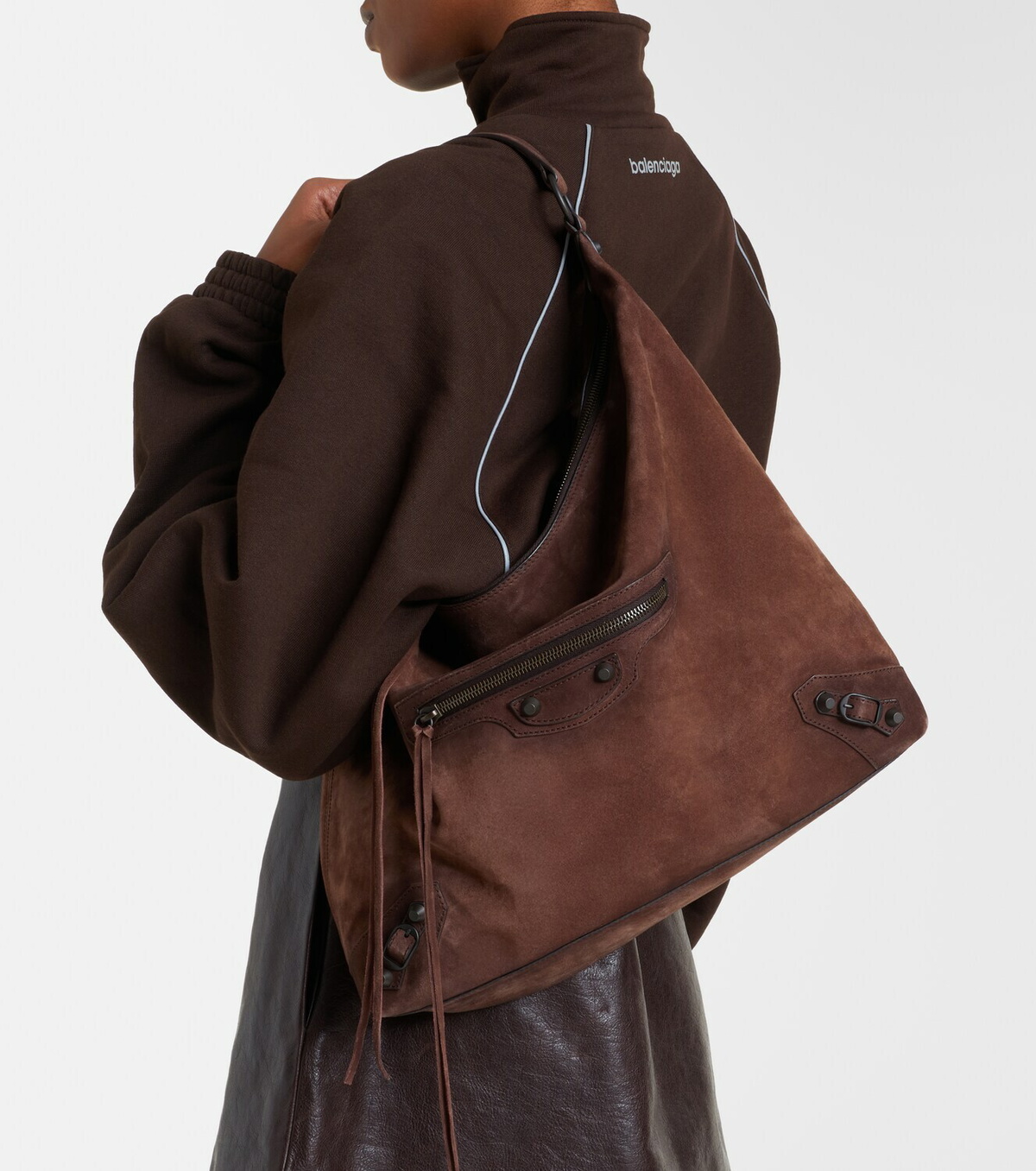 Balenciaga Le City Medium suede tote bag