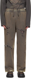 We11done Gray Pierced Sweatpants