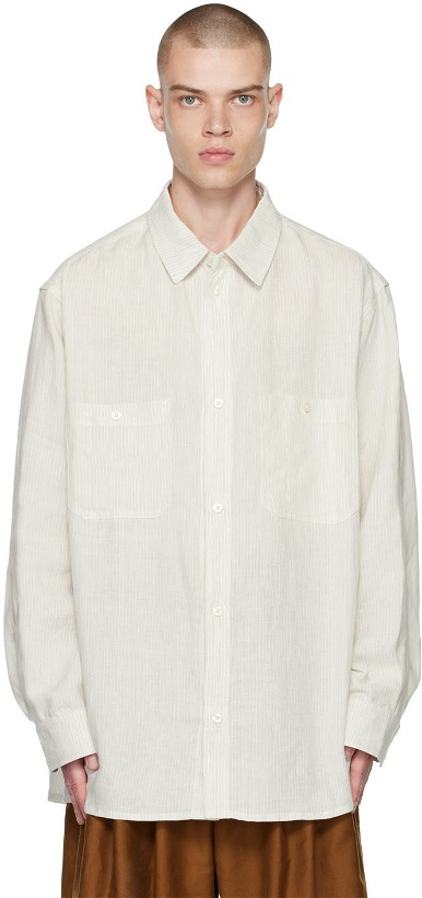Photo: Hed Mayner SSENSE Exclusive Off-White Striped Shirt