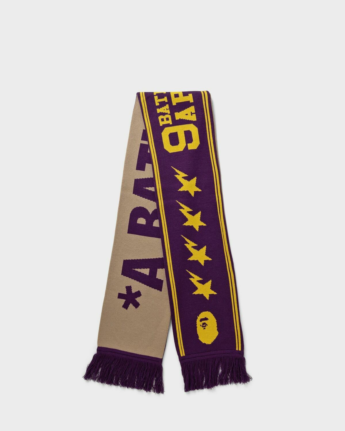 A Bathing Ape JACQUARD BAPE LOGO LONG SCARF Purple Men