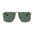 Gucci Gold and Green GG0840S Sunglasses