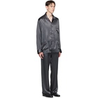 Brioni Grey Embroidered Pocket Pyjama Set