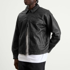 FrizmWORKS Men's Destroyed Cowhide Leather Jacket in Washed Black