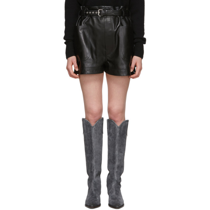 Photo: Isabel Marant Black Leather Xike Shorts