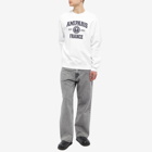 AMI Men's Paris Varsity Logo Crew Sweat in White