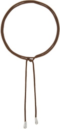 Sophie Buhai Brown Silk Elegant Shoelace Choker