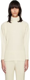 HOMME PLISSÉ ISSEY MIYAKE Off-White Pleats Turtleneck