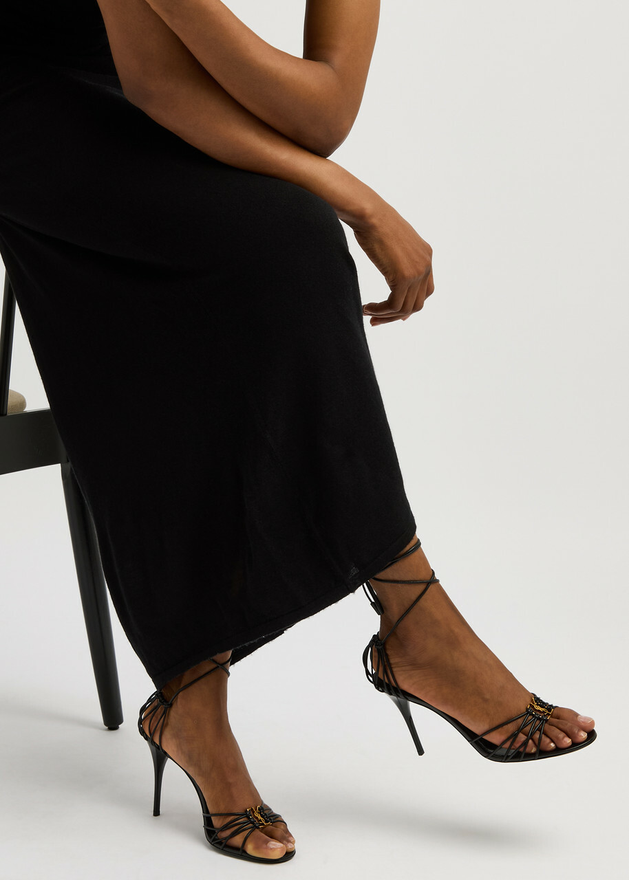 Saint Laurent Jota 90 Leather Lace-up Sandals Black Saint