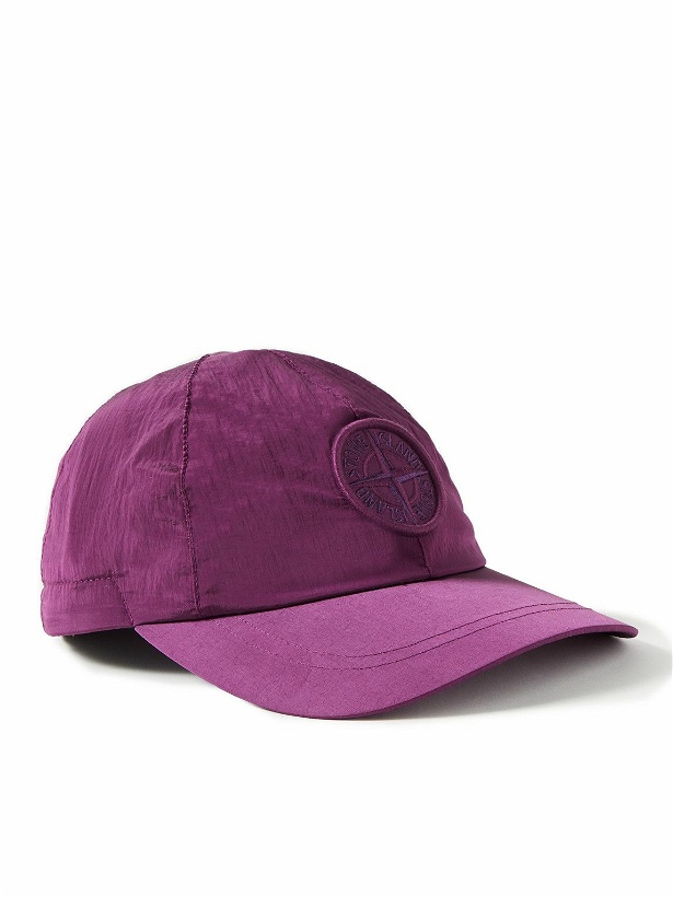 Photo: Stone Island - Logo-Embroidered ECONYL® Nylon Metal Baseball Cap - Purple