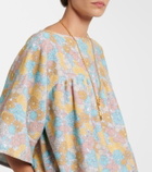 Chloé Floral gathered cotton top